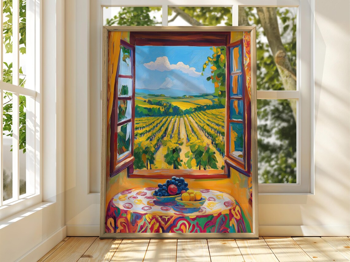 Henri Matisse Style Vineyard Window Exhibition Poster Fauvist Art