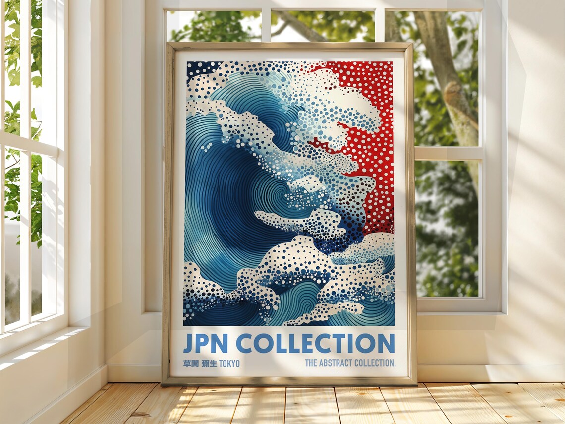 The Wave Poster Art Exhibition Japanese Gallery Print Ocean Abstract Dot