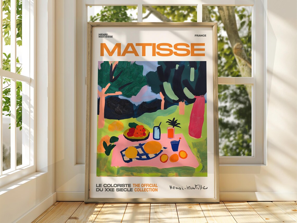 Henri Matisse Style Fauvist Forest Picnic Fruit Blanket Art Poster