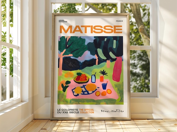 Henri Matisse Style Fauvist Forest Picnic Fruit Blanket Art Poster