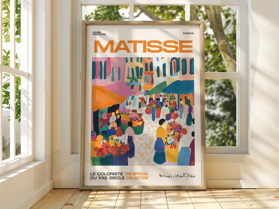 Henri Matisse Style Flower Market Colorful City Street Art Poster