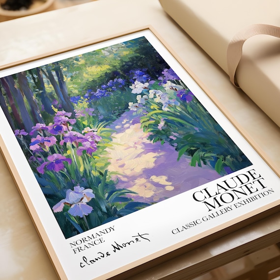 Claude Monet Iris Garden Path Classic Gallery Exhibition Poster