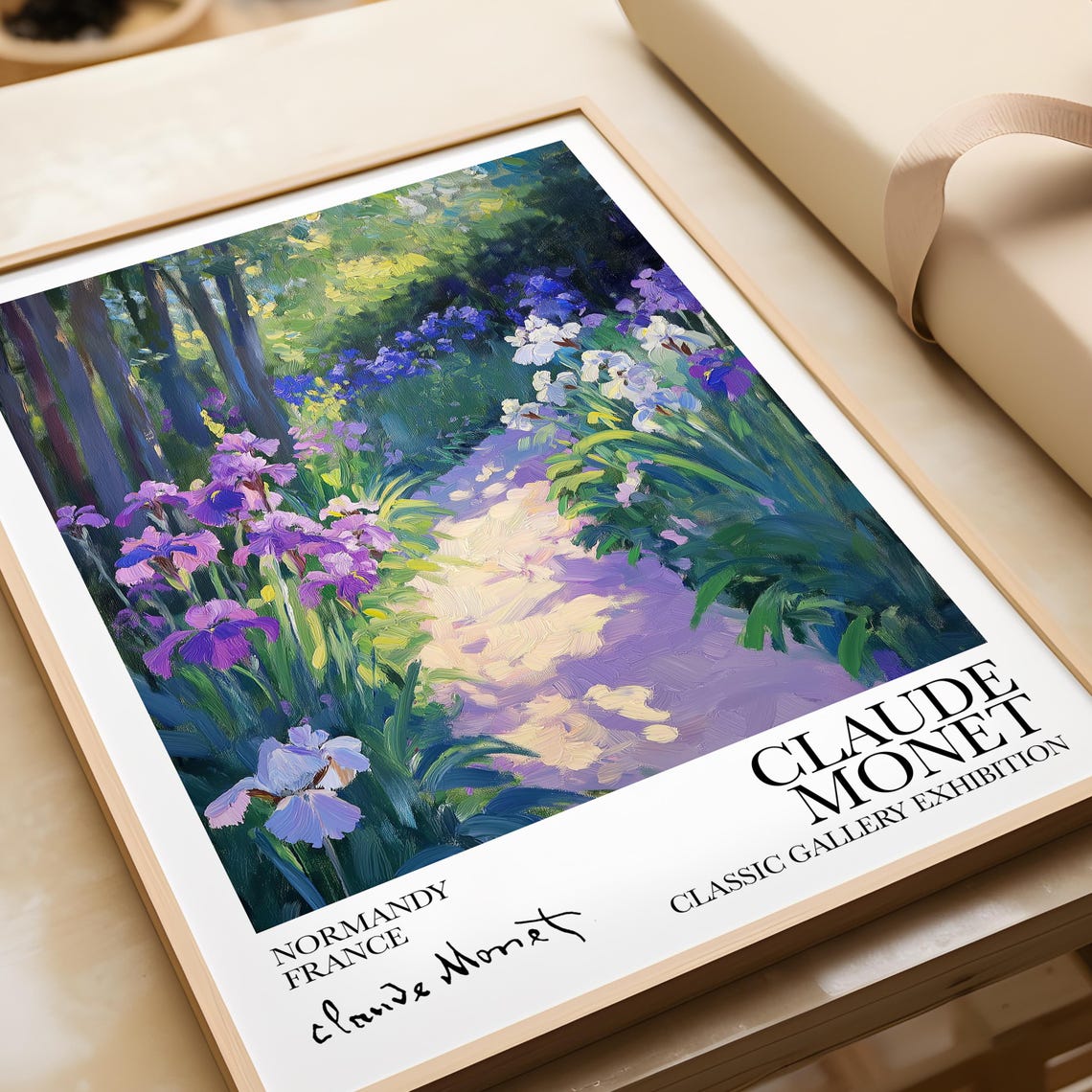 Claude Monet Iris Garden Path Classic Gallery Exhibition Poster
