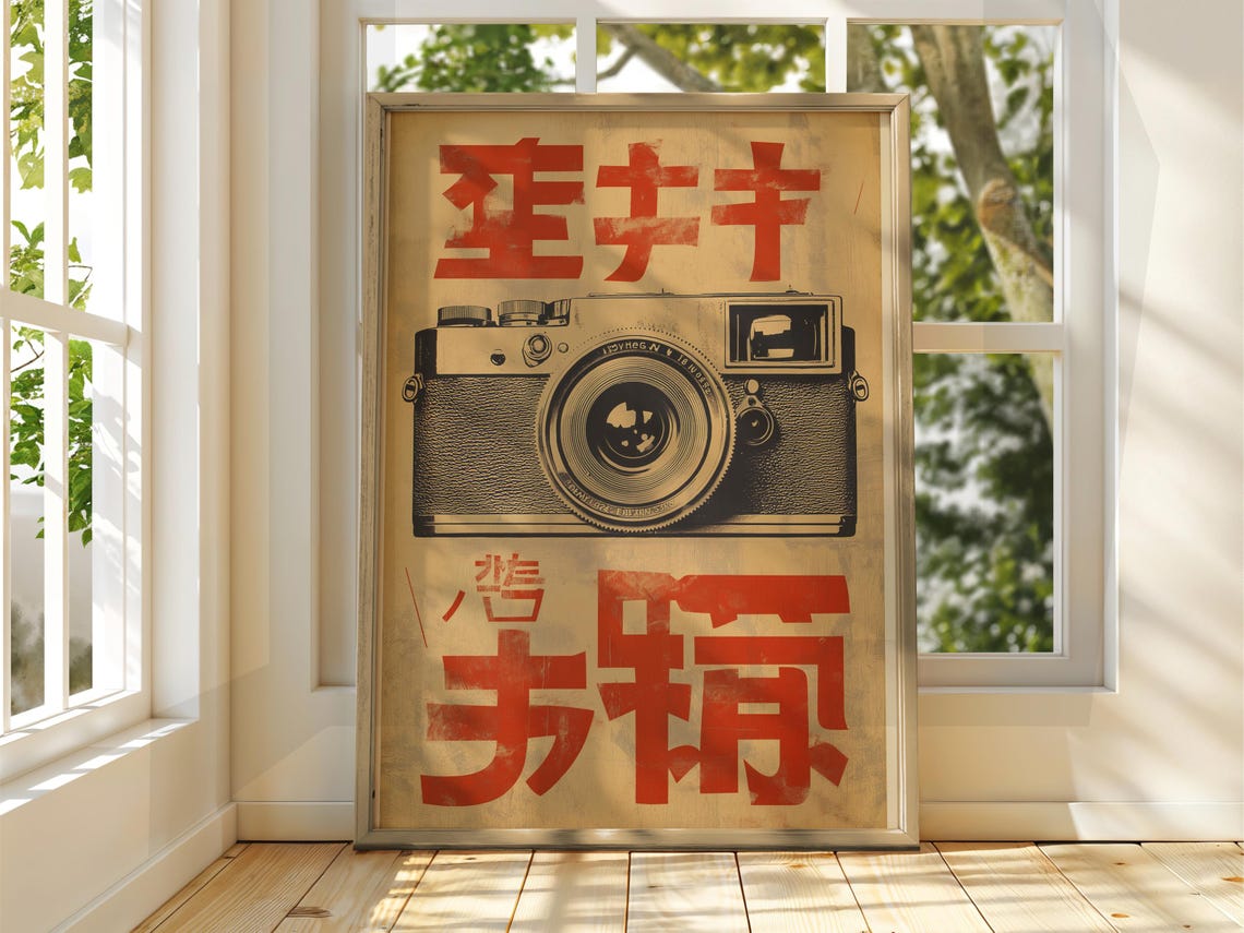 Vintage Japanese Camera Advertisement Retro Photo Art Poster