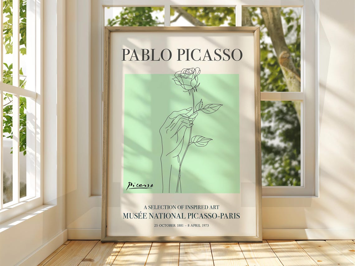 Pablo Picasso Holding Hands Line Drawing Mint Exhibition Gallery Print