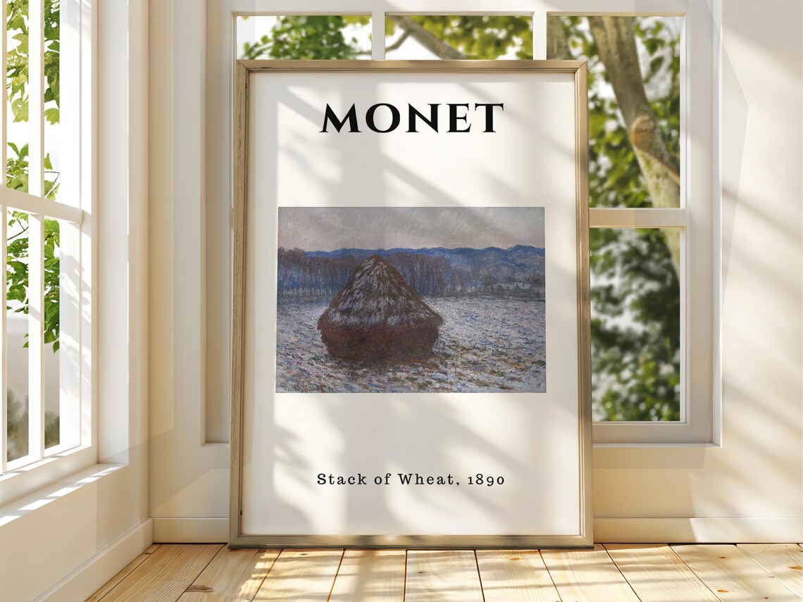 Claude Monet Stack Of Wheat 1890 Poster Impressionist Farm Landscape Art