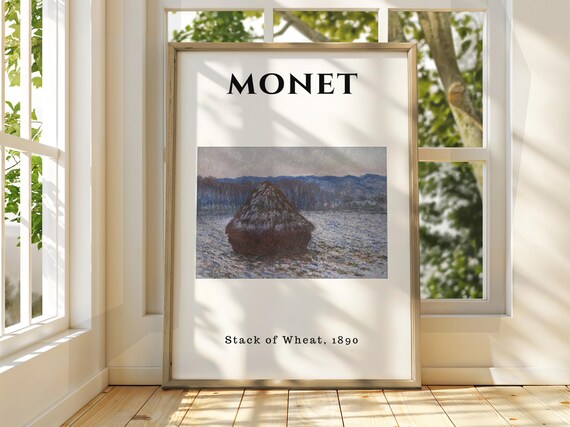 Claude Monet Stack Of Wheat 1890 Poster Impressionist Farm Landscape Art