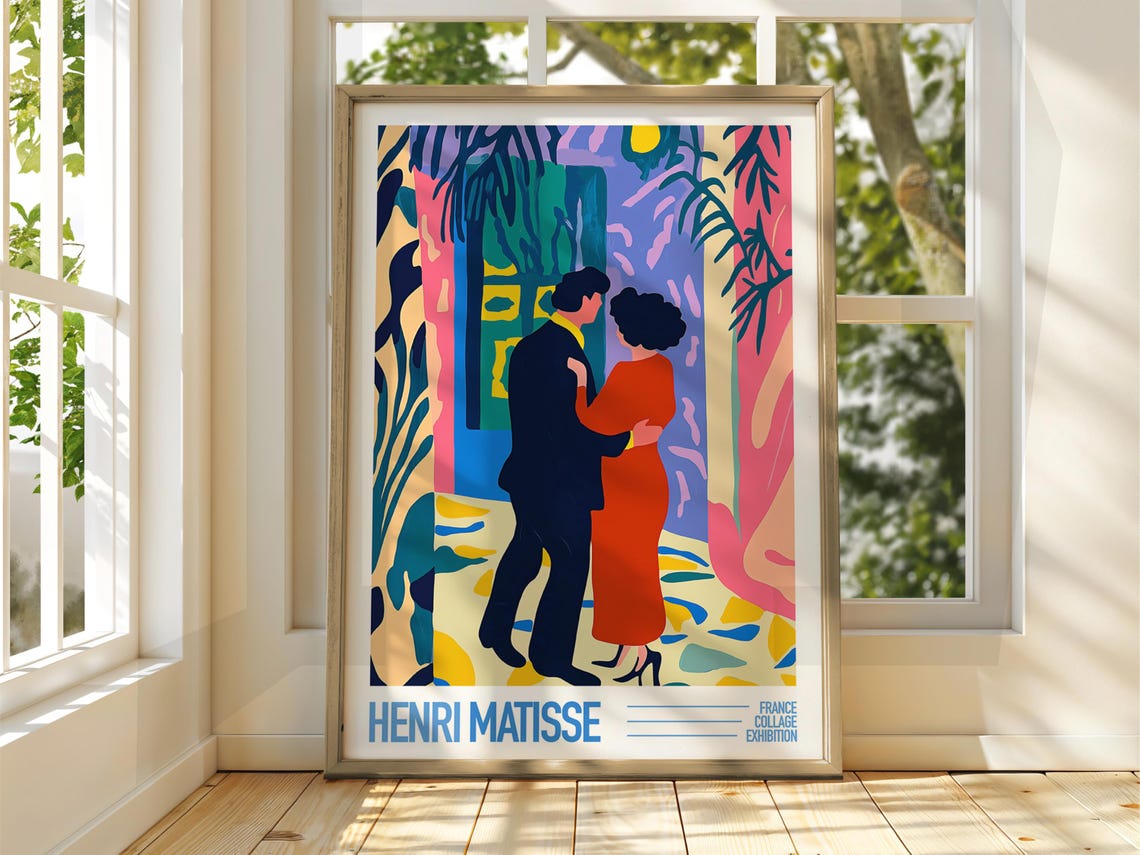 Henri Matisse Dancing Couple Colorful Collage Exhibition Poster