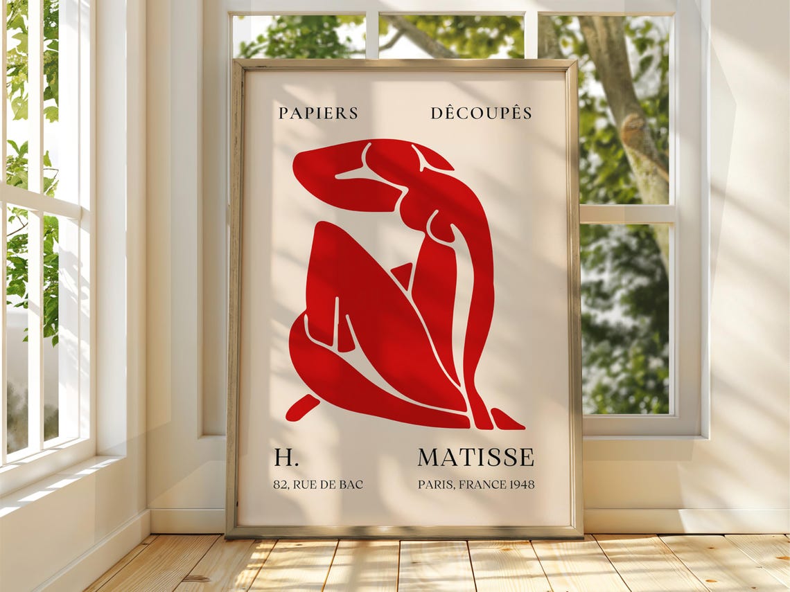 Henri Matisse Red Figure Papiers Decoupes 1948 Paris Art Poster