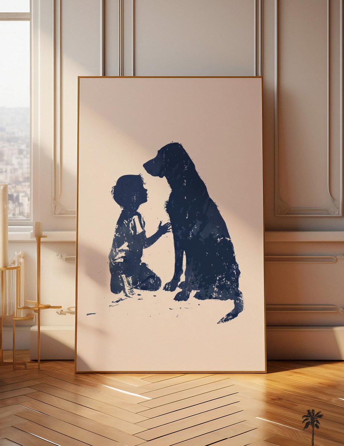 Happy Beach Dog Vintage Coastal Nursery Art Print