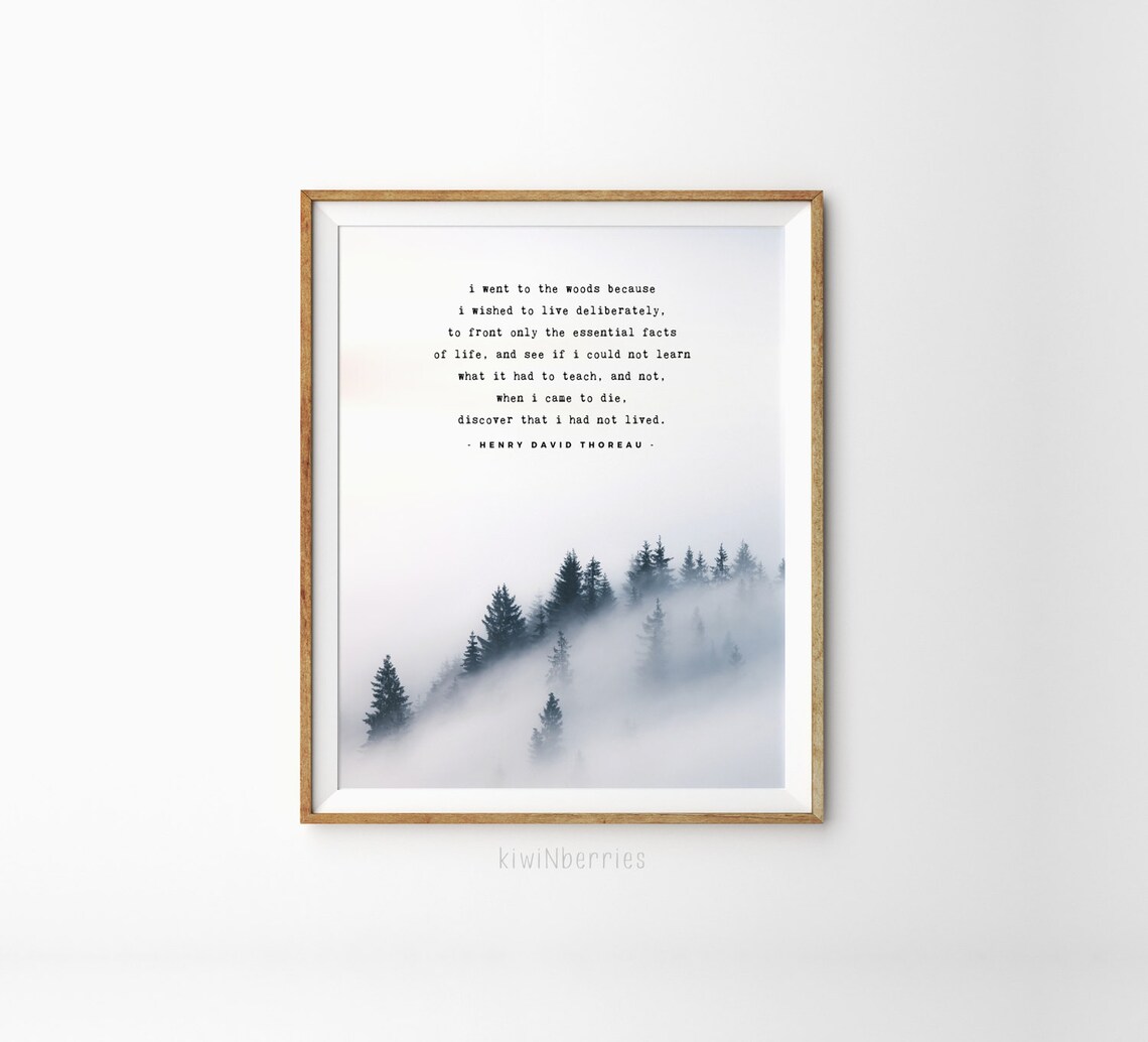 Henry David Thoreau Quote, Woods Typography Art Print
