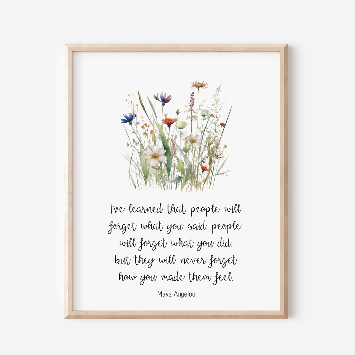Maya Angelou Quote Watercolor Art Print, Choose Kindness