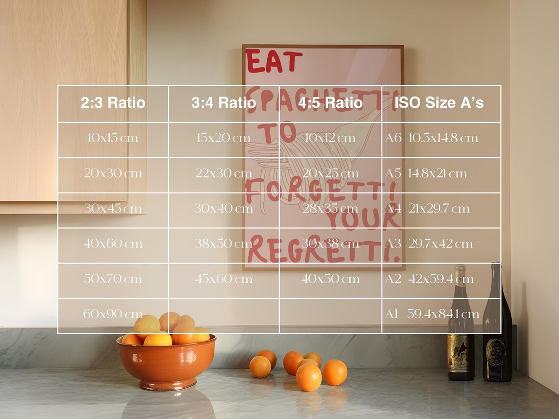 Eat Spaghetti to Forgetti Your Regretti Pink Funny Food Poster - Image 4