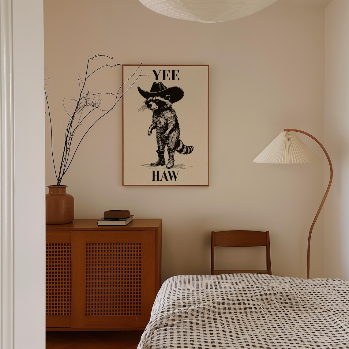 Yeehaw Cowboy Raccoon Poster, Funny Cute Desert Art - Image 3