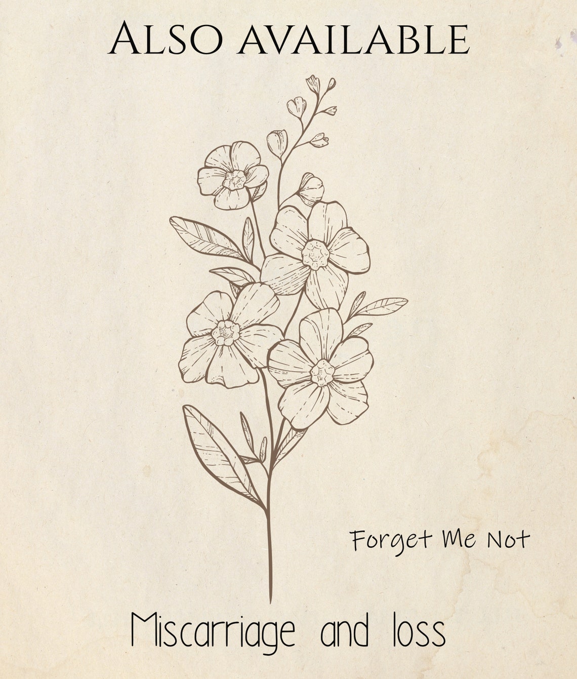 Grandmas Garden Flower Print Moms Garden Family Birth Month Flowers Custom Order Antique Sepia Flower Print - Image 2