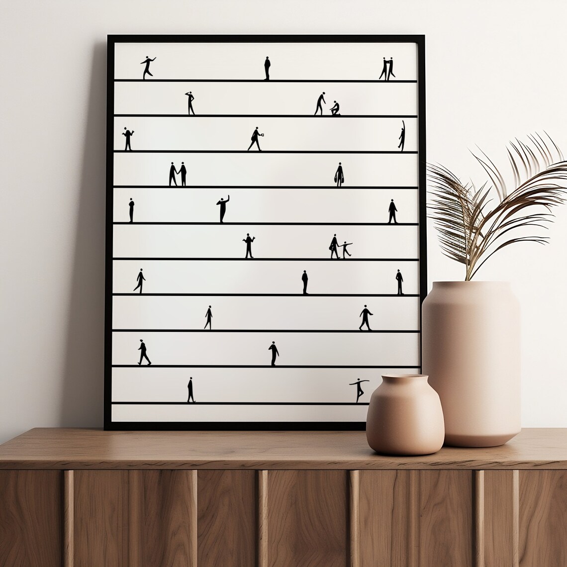 Silhouettes of Small People Minimalist Art Print - Image 3