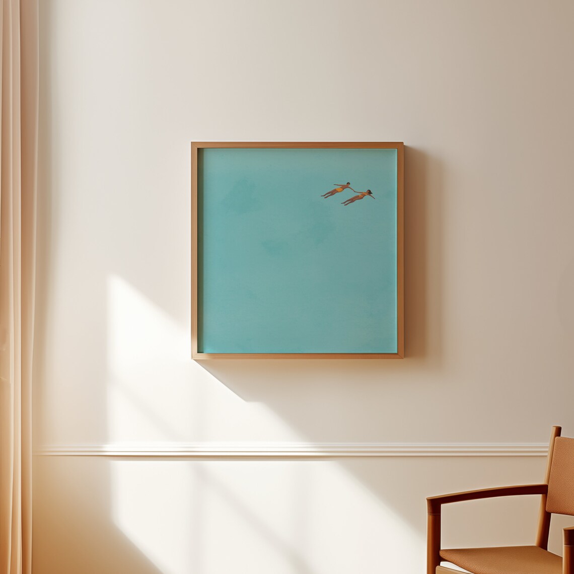 Man and Woman Floating in Pool, Summer Swim Art Print - Image 3