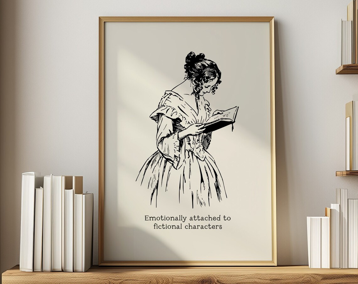 Book Lover Wall Art Bookshelf Decor Funny Trendy Aesthetic Room Decor Black White Reading Poster Print
