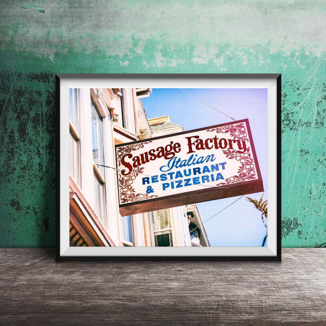 Sausage Factory Italian Restaurant Pizzeria Sign Photo Poster