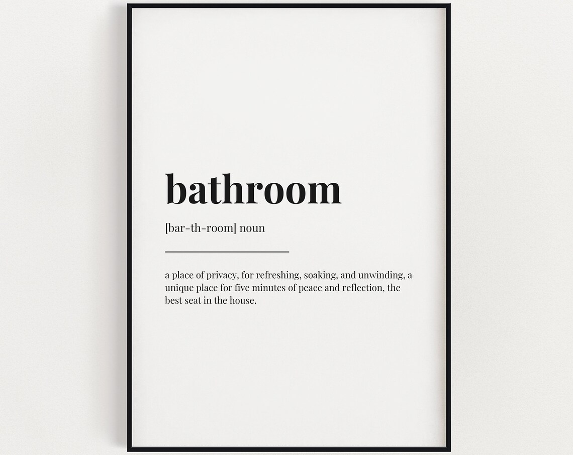 Funny Bathroom Definition Meaning Poster Print