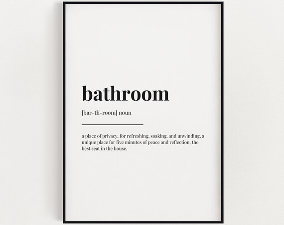 Funny Bathroom Definition Meaning Poster Print