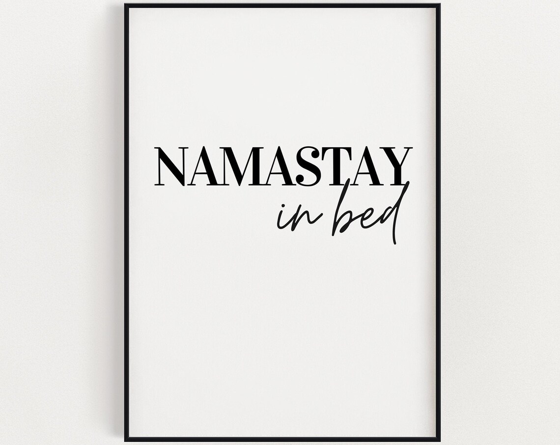 Namastay In Bed Typography, Bedroom Wall Decor