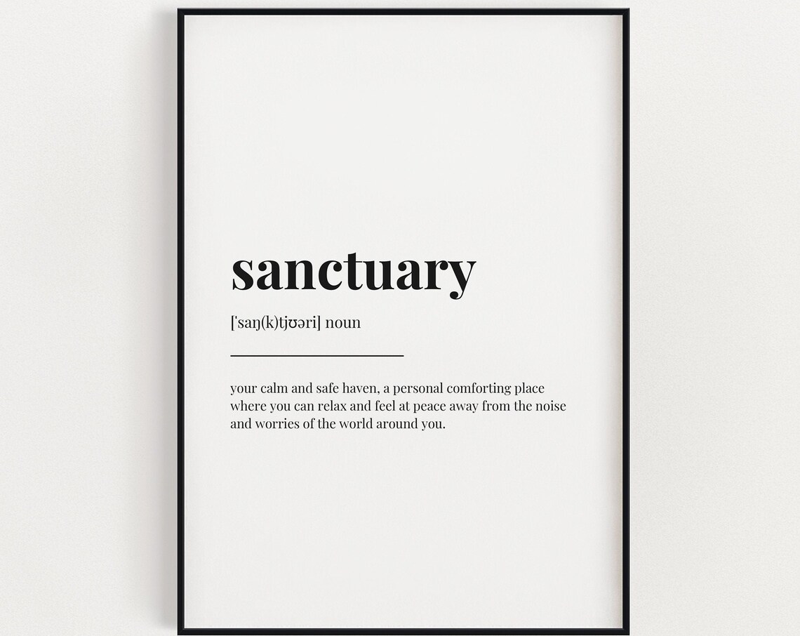 Sanctuary Definition Meaning Typography Art Print