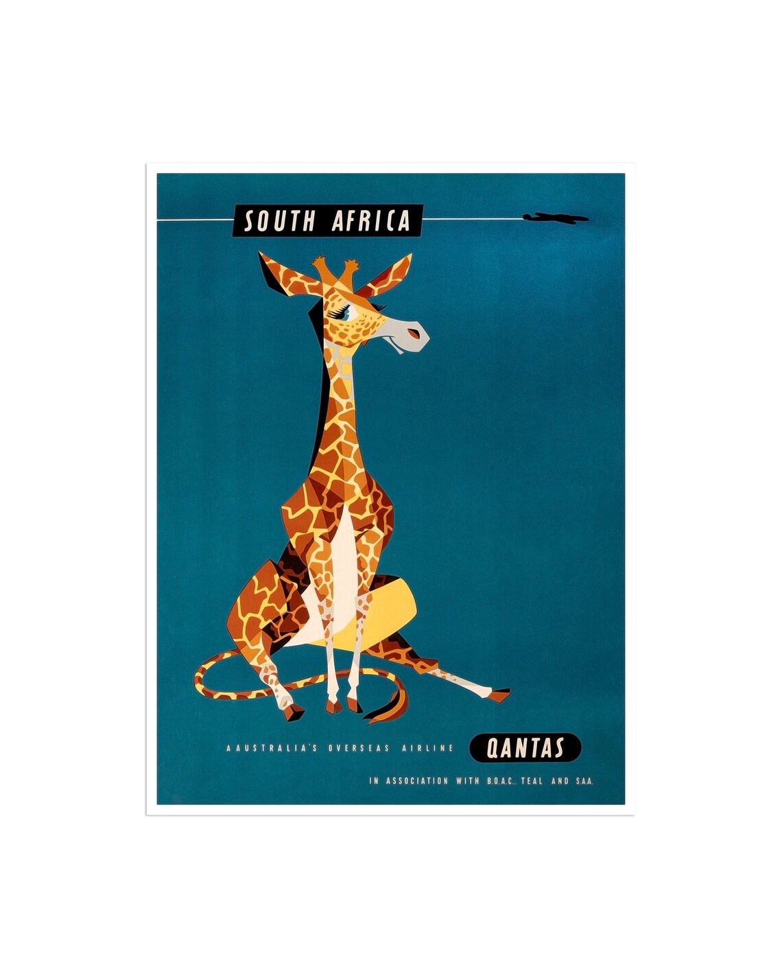 South Africa Vintage Travel Poster, African Home Decor