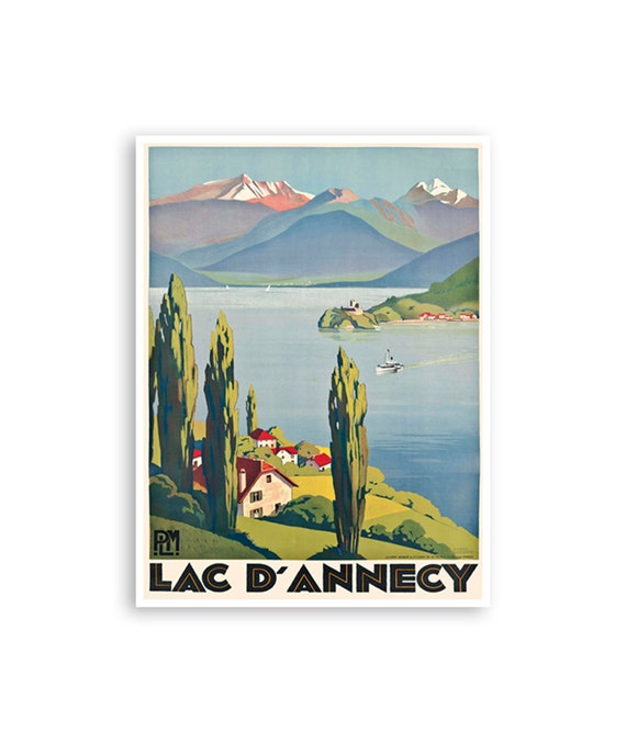 Lake Annecy Art France Print Roger Broders Travel Poster Xr3838a