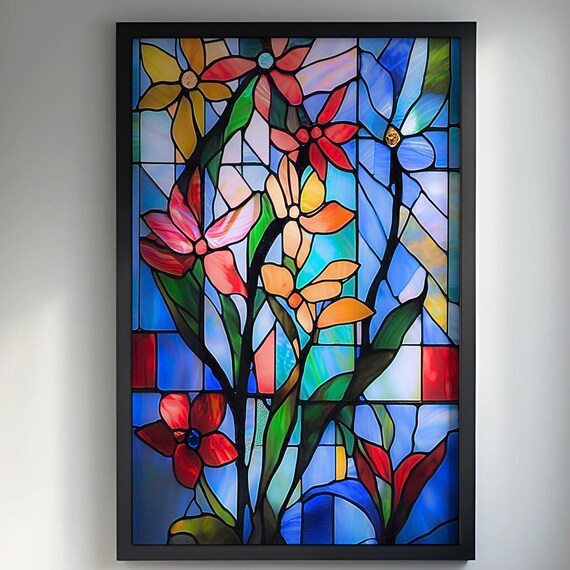 Stained Glass Flower Art Print