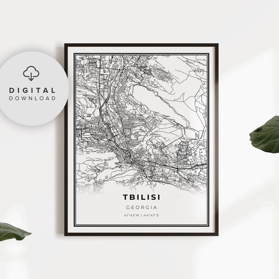 Tbilisi Map Print Georgia Art Poster City Street Road Gift For A Friend Np858