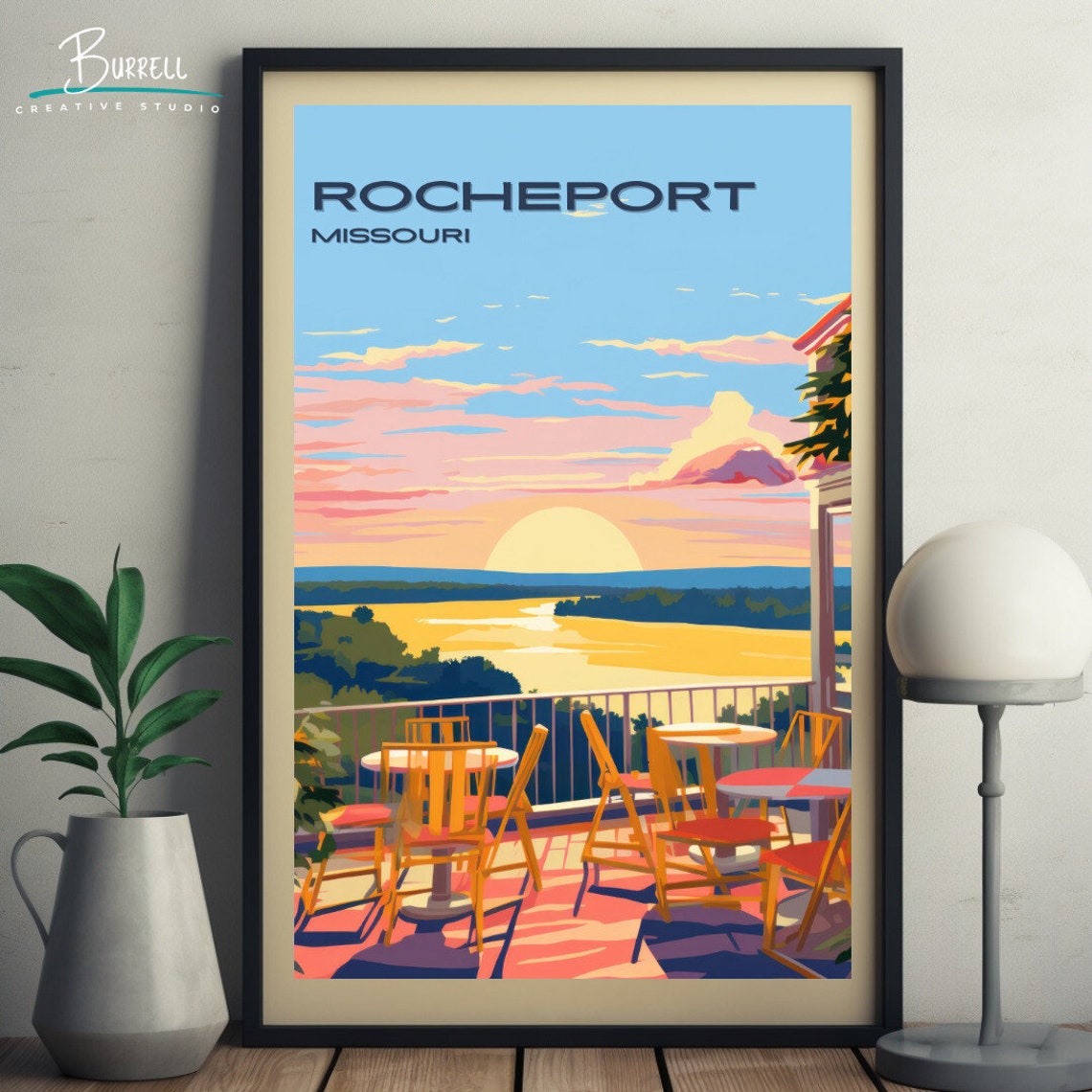 Rocheport Missouri Winery River Terrace Golden Hour Sunset Poster - Image 5