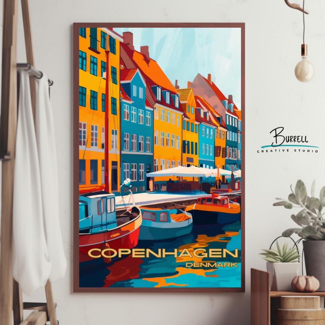 Copenhagen Denmark Nyhavn Harbor Boats Colorful Quay Travel Poster - Image 4