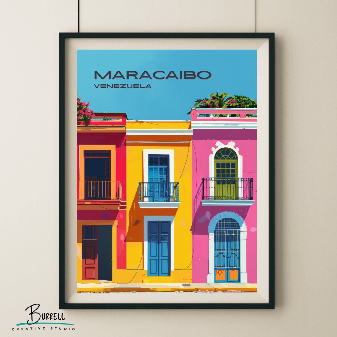 Maracaibo Venezuela Calle Carabobo Travel Poster