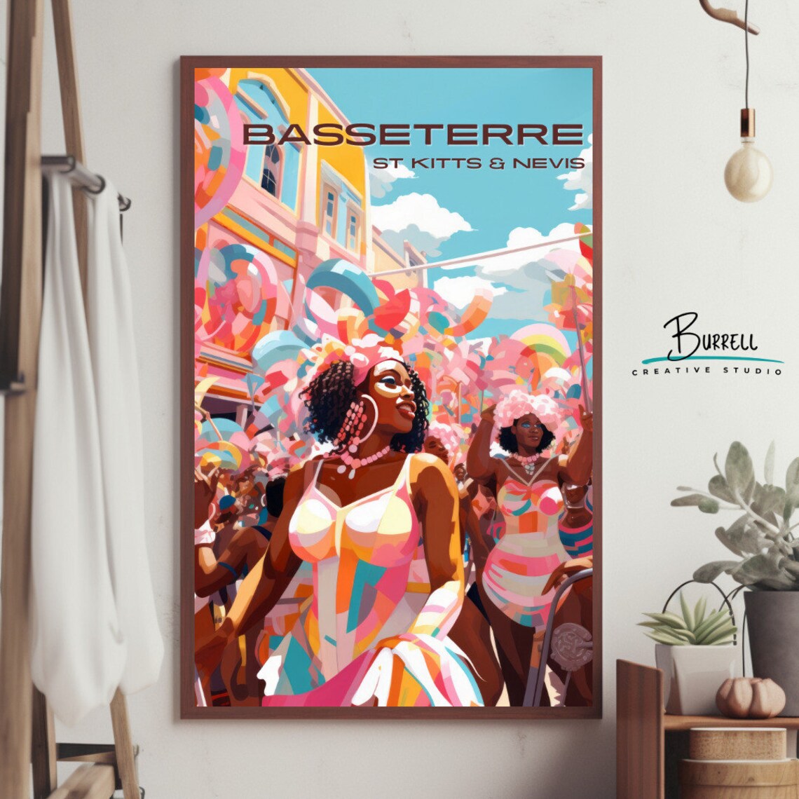 Basseterre Saint Kitts Carnival Dancers Festival Color Travel Poster - Image 3