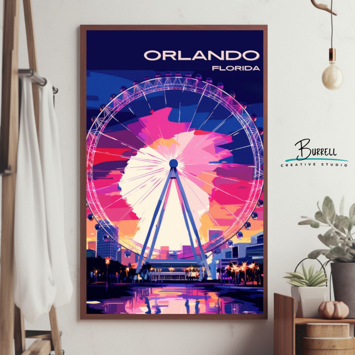 Orlando Florida Eye Travel Poster, Travel Poster - Image 4