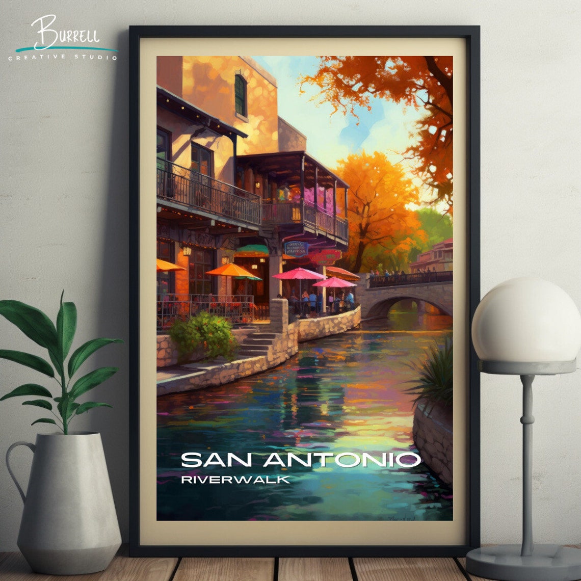 San Antonio Texas Riverwalk Canal Dining Terrace Restaurants Poster - Image 5