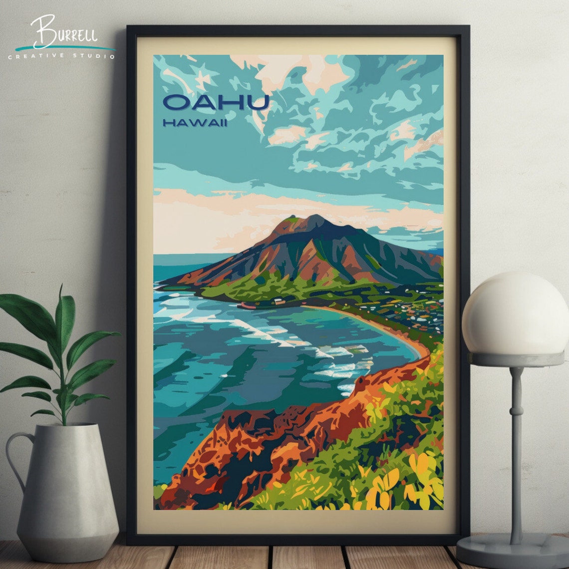 Oahu Hawaii Koko Crater Volcanic Headland Coastal View Poster - Image 5