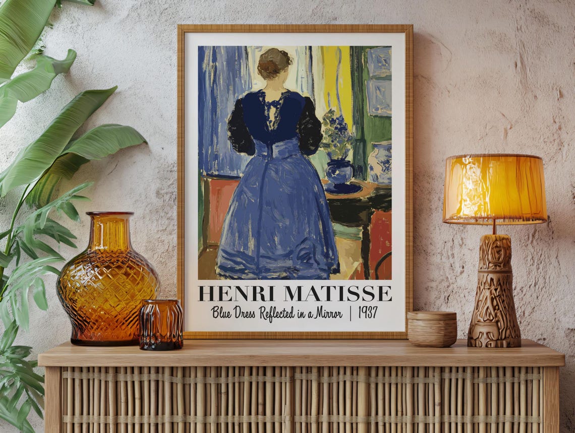 Henri Matisse Blue Dress Reflected in a Mirror 1937 Art Poster - Image 2