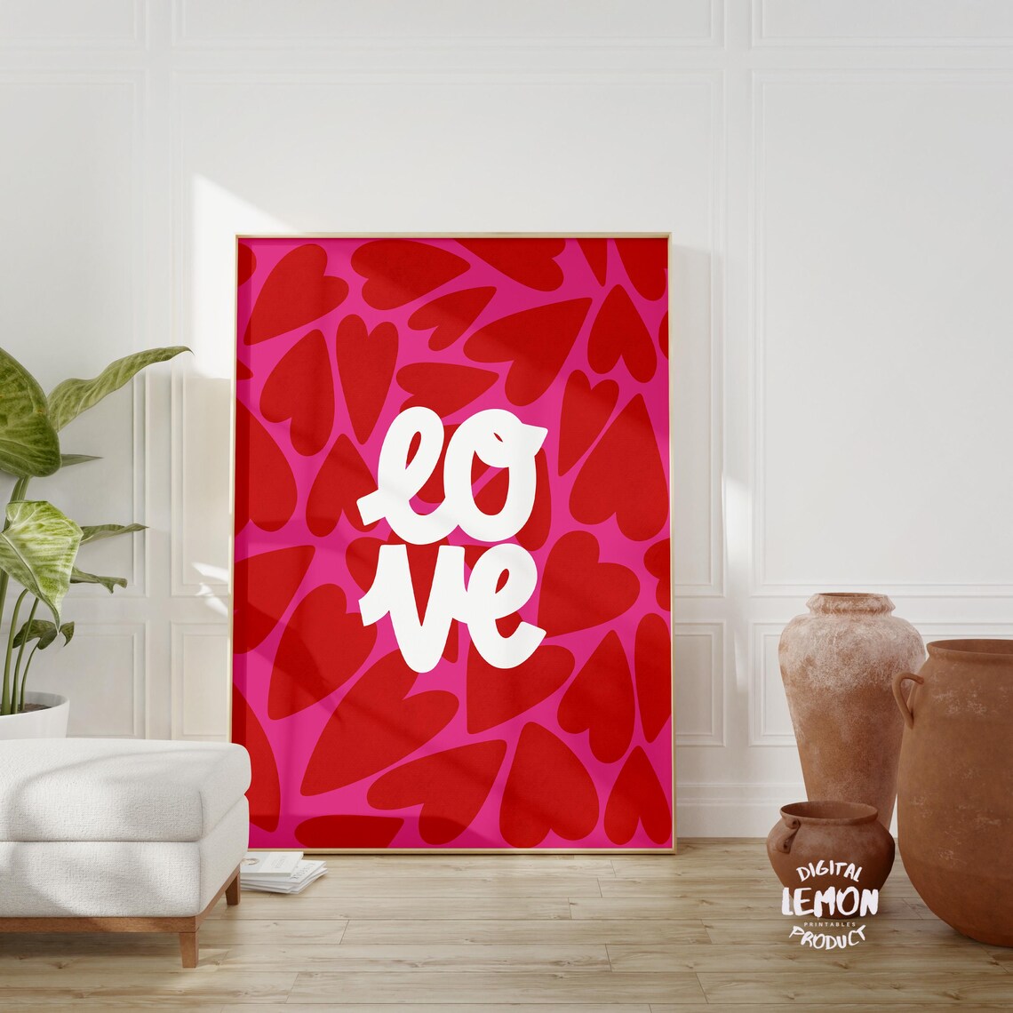 Bold Love Heart Pattern Decor, Valentines Day
