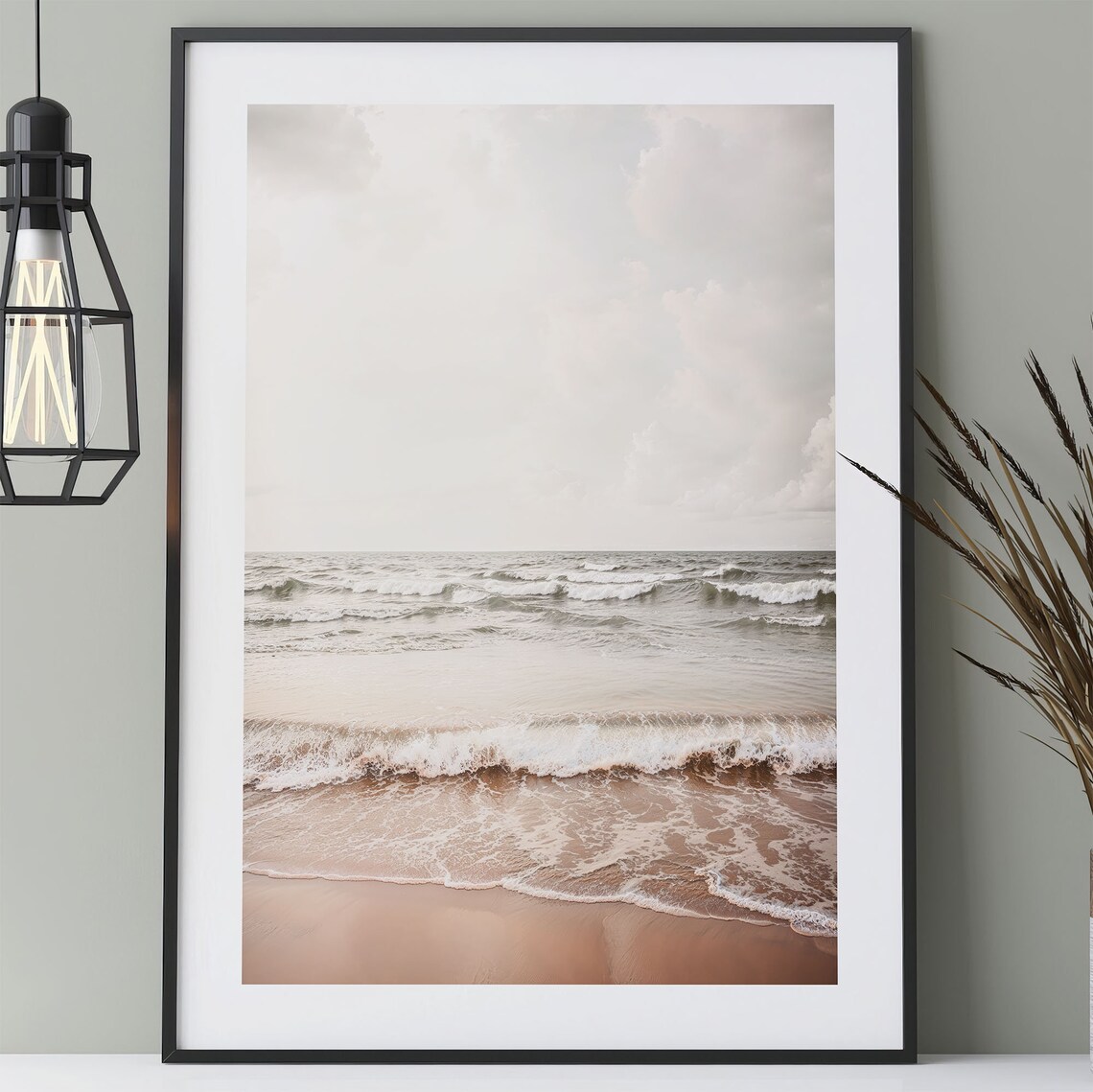 Waves On The Beach, Scandi Style Nature Poster - Image 4