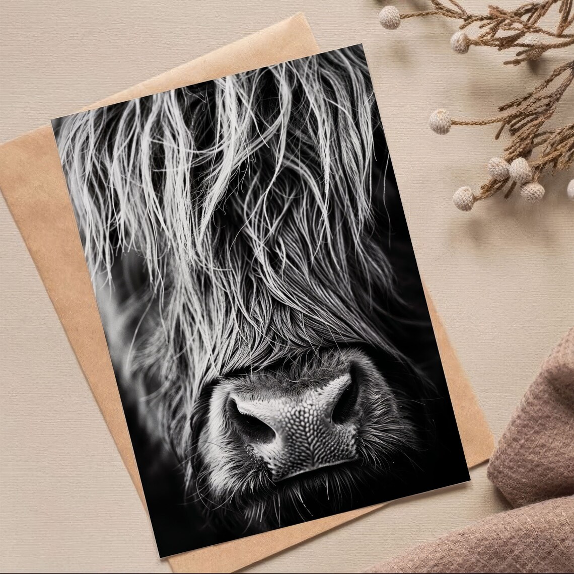 Scottish Highland Cattle Portrait Photograph Art Print