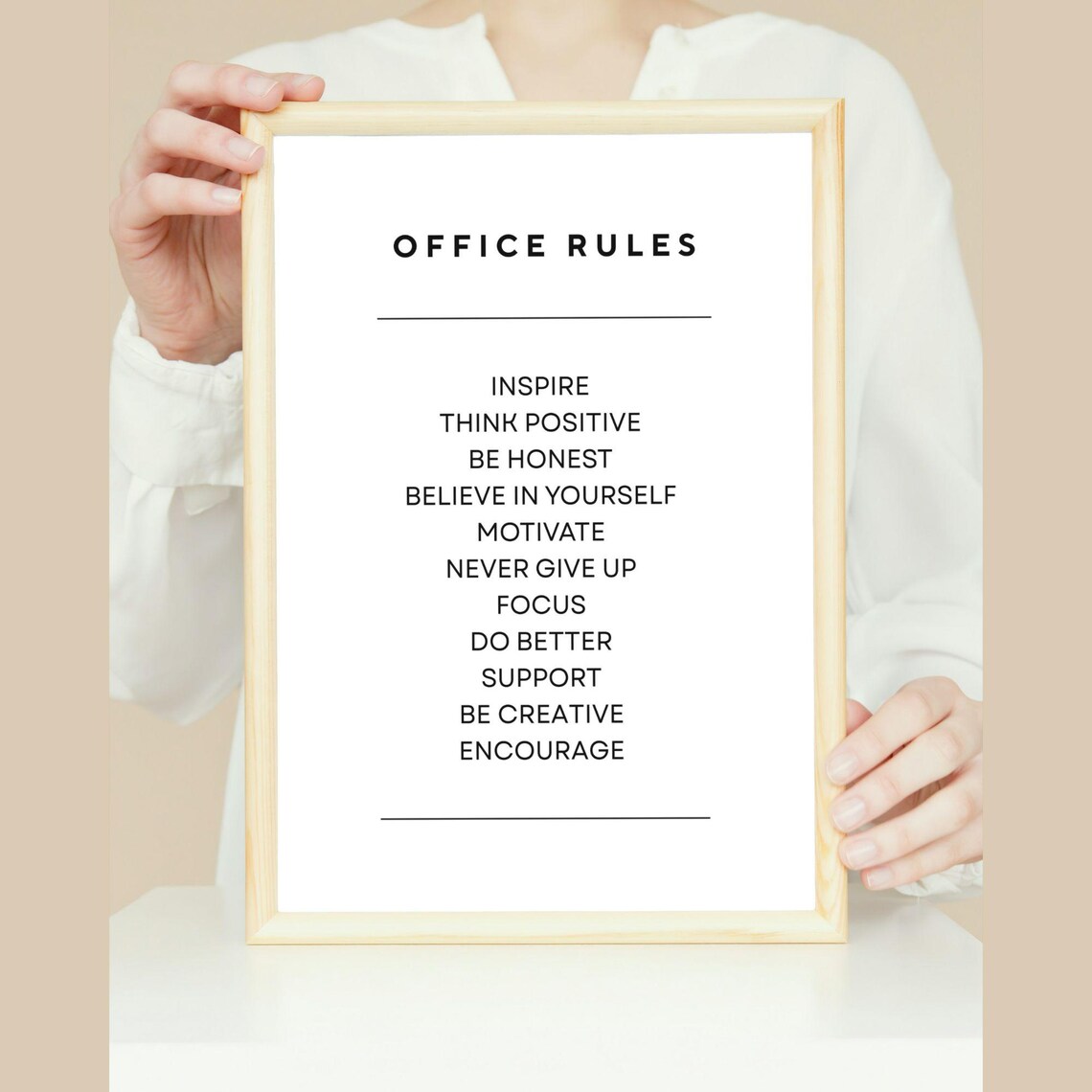 Team Office Rules Inspirational Teamwork Quote, Poster