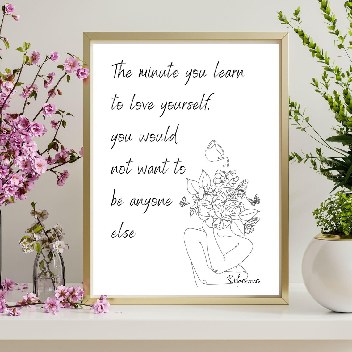 Love Yourself Quote, Self Love Motivation Art Print