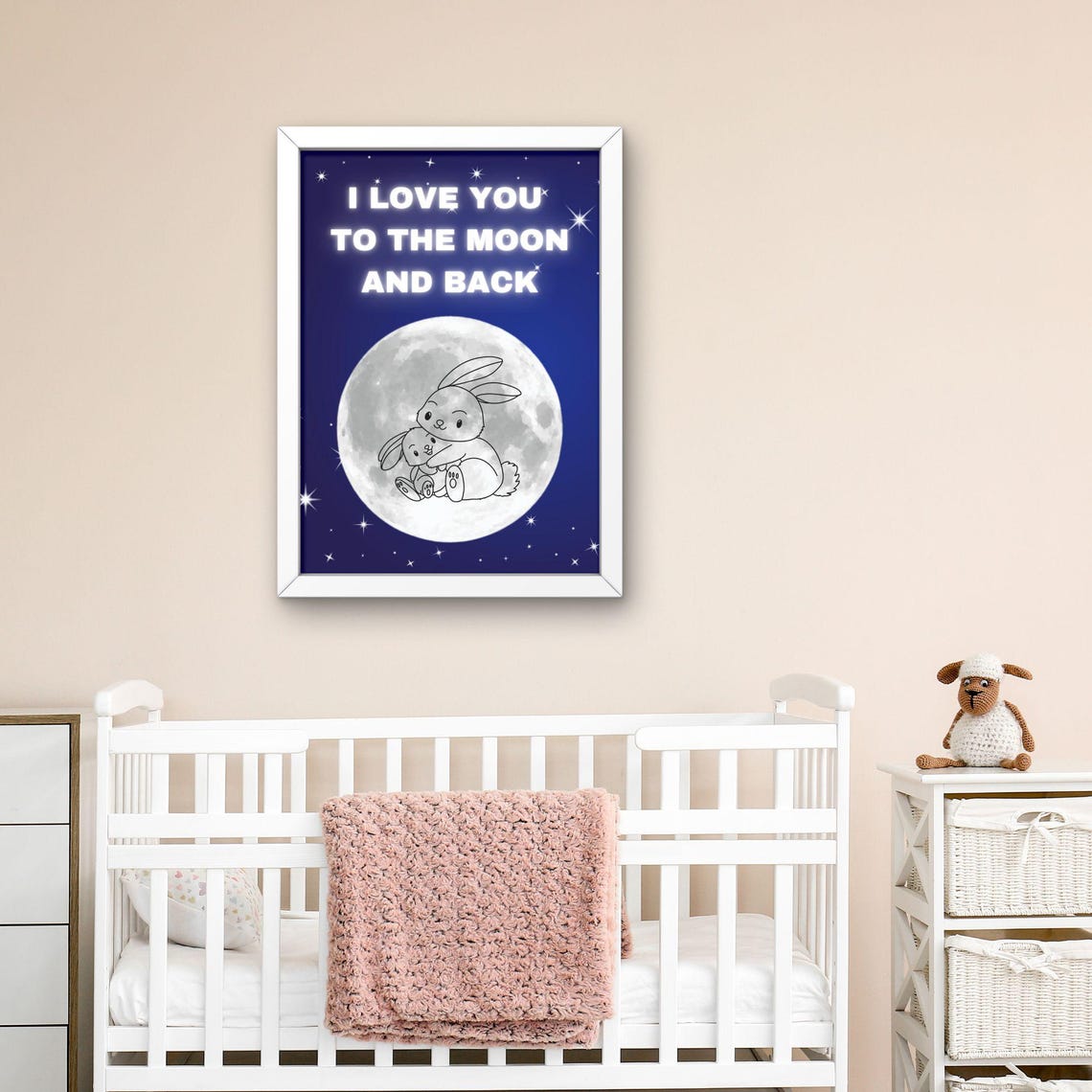 Love You To The Moon Nursery Wall Art - Image 3