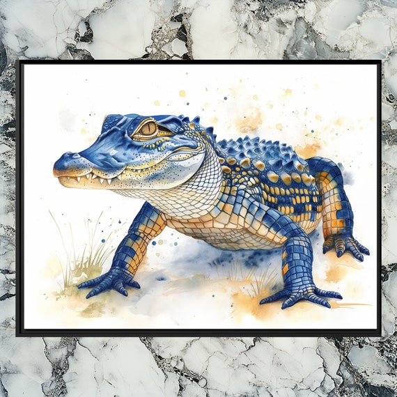 Crocodile Canvas Wall Art Unique Wildlife Decor For Home Reptile Themed Painting Natureinspired Animal Print Modern Rustic Artwork