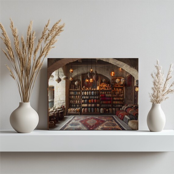 Oriental Rug Shop Warm Bazaar Woven Interior Lantern Decor Poster