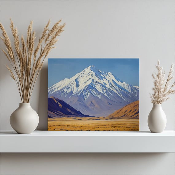 Majestic Chilean Andes Mountains Snow Capped Canvas Wall Art Contemporary Desert Landscape Print For Living Room Office Home Decor