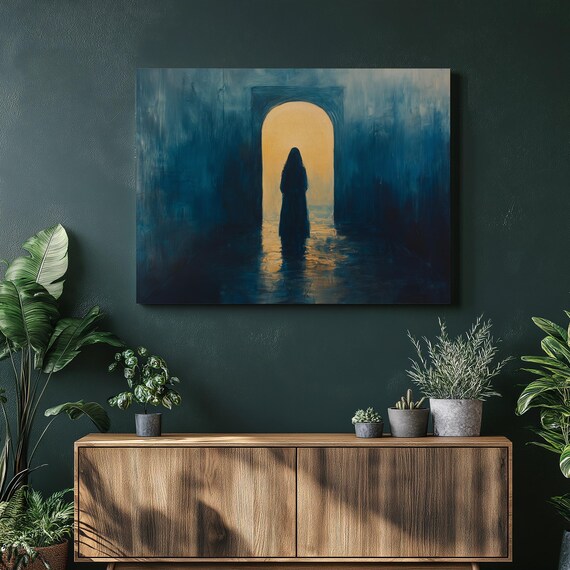 Empty Tomb Resurrection Silhouette Christian Easter Art Poster