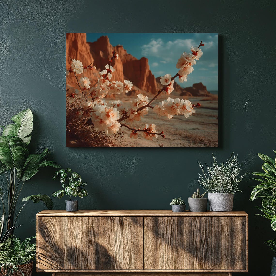 Desert Blossom Branch Red Rock Canyon Spring Floral Wall Poster